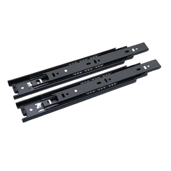 INF Sorte skuffeslider 10 tommer (250 mm) - 45 mm bred tredelt skinne