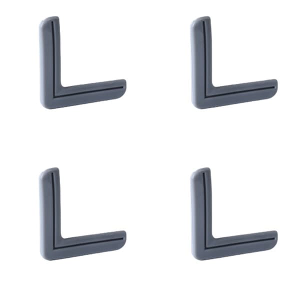 INF Säkerhetshörnskydd, kantskydd för möbler (4-pack) Grå