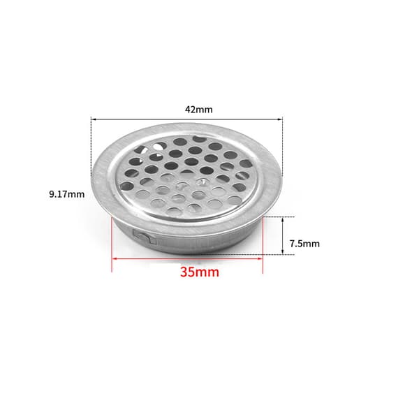 INF Ventilkåpa i rostfritt stål Silver - 10 st 0