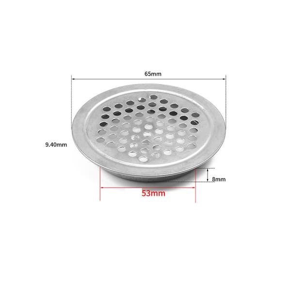 INF Ventilkåpa i rostfritt stål Silver - 10 st 0