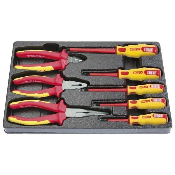 KS TOOLS Ergotorque Ultimate isolerad tång och skruvmejselsats - 8 st - 117.1105