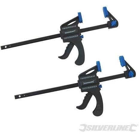 Quick Mini Pressar - SILVERLINE - Set om 2 - Quick Release - Kapacitet 34 mm - Kompakt
