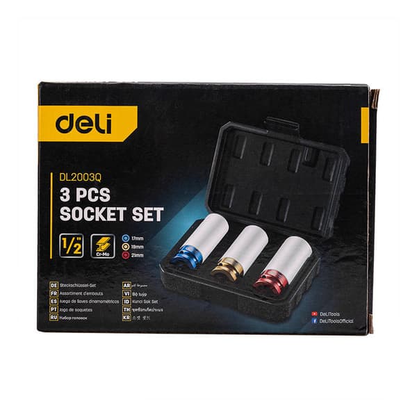 Stikkontaktsett Deli Tools EDL2003Q, 17-21mm