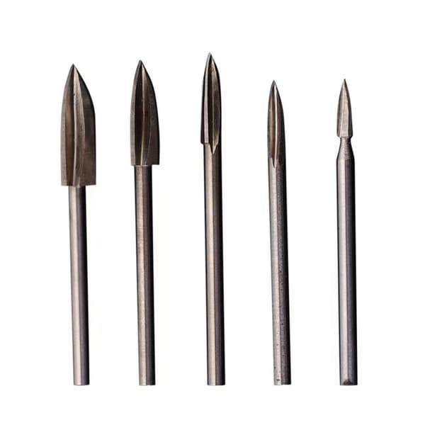INF Graveringsbor sæt - 3 mm skaft, 5 stk sæt med plastikkasse (34568)