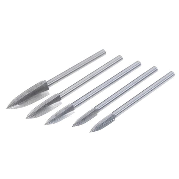 INF Graveringsbor sæt - 3 mm skaft, 5 stk sæt med plastikkasse (34568)