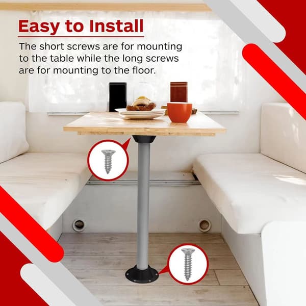 INF Aluminium RV Bord Base Mount 2 Pakke - Sort