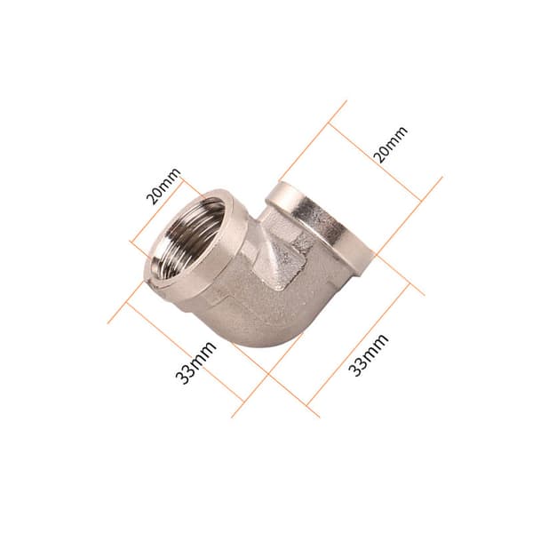 INF 90 graders albue i rustfrit stål, gevindalbue, rørfittings-stik