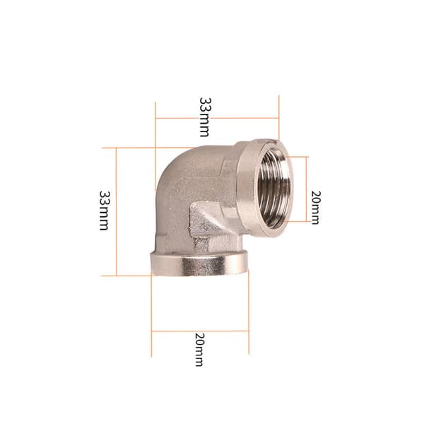 INF 90 graders albue i rustfrit stål, gevindalbue, rørfittings-stik