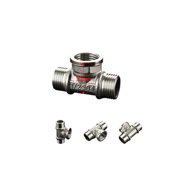 INF 304 T-stykke i rustfrit stål, 1/2" NPT hun rørfitting, 3-vejs t-stykke