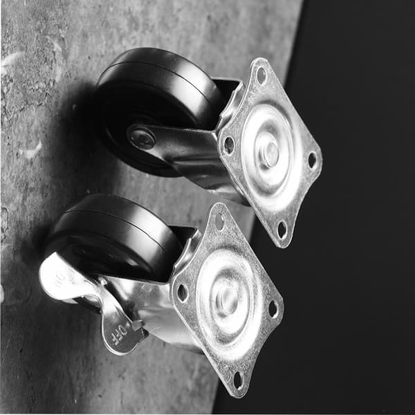 INF Svarte gummihjul, jevn og stille rulling Universal wheel