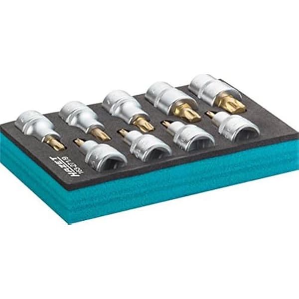 Sockelset - HAZET - 163-271/9 - 12,5 mm - Torx manipuleringssäkert - 9 stycken