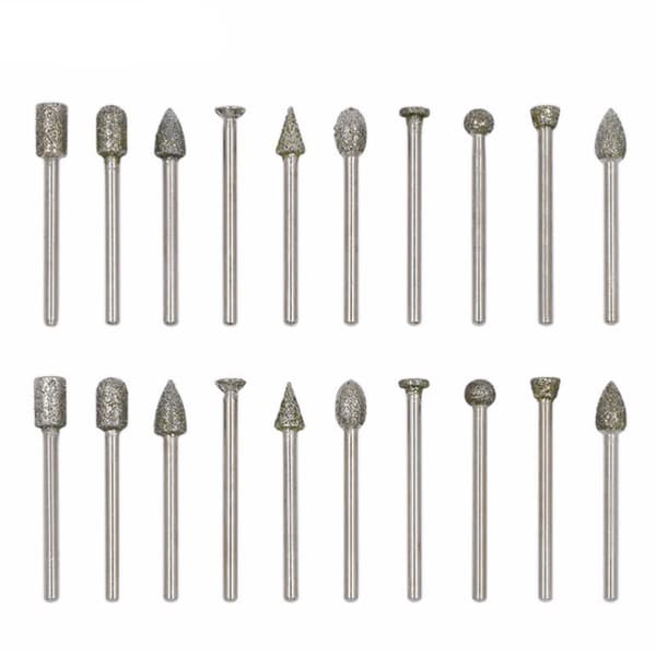 INF 20 stk. Diamantslibehovedsæt til stenskulptur (70 g)