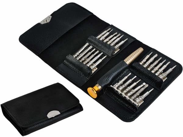 Skruvmejselkit 25 i 1 - ATian - Reparationsverktyg - Svart - För mobiltelefon - Olika bitar