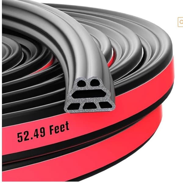 INF Auton oven tiivistelista - B-muoto 5 reikää (10x8mm) 5 metriä