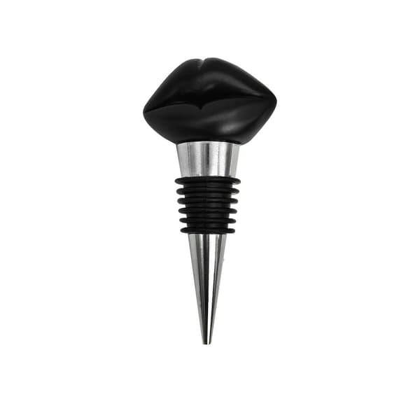 INF Vinflaskepropp med svarte lepper - Elegant flaskeforsegling i aluminiumlegering
