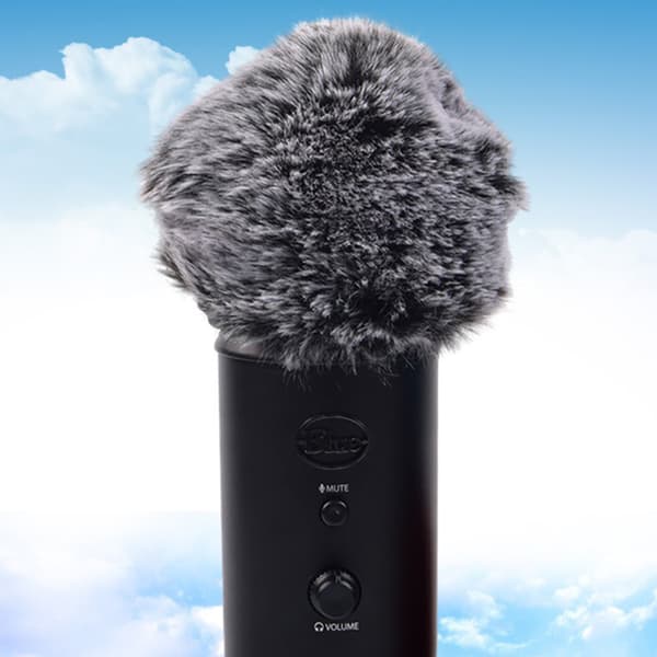 INF Mikrofonöverdrag i skumgummi, grått lurvigt vindskydd för Blue Yeti/Pro