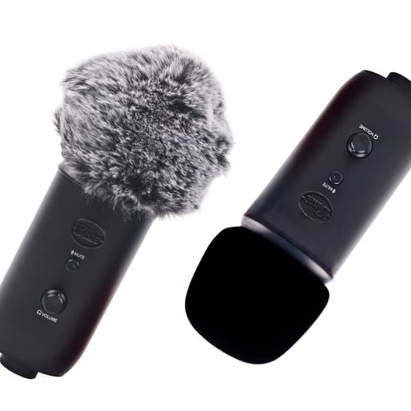 INF Mikrofonöverdrag i skumgummi, grått lurvigt vindskydd för Blue Yeti/Pro