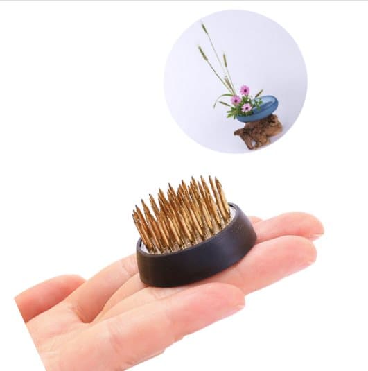 INF Messing Pin Frø til Ikebana, 34mm Rund Blomsterfrø med Silikonebase til Blomsterarrangement