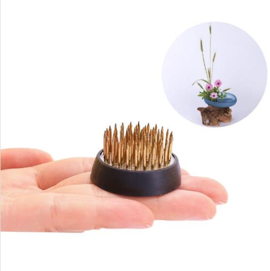 INF Messing Pin Frø til Ikebana, 34mm Rund Blomsterfrø med Silikonebase til Blomsterarrangement