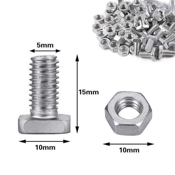 INF Fästklämmor för växthus i aluminium med muttrar och bultar (50 set)