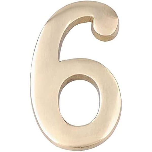 Nummer 6 polerad mässing 10 cm osynlig fäste