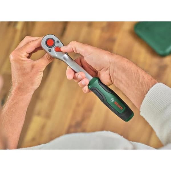 Bosch 57-delars spärrset 1/4 + 1/2 (för olika gör-det-själv-projekt 55 tillbehör med högt vridmoment Softgrip-väska)