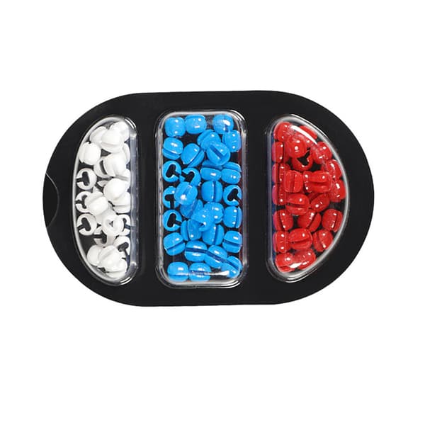 INF Perle klistermærker til BeatsX, ikke-returnerbare (blå, hvid, rød, ca. 70 perler)
