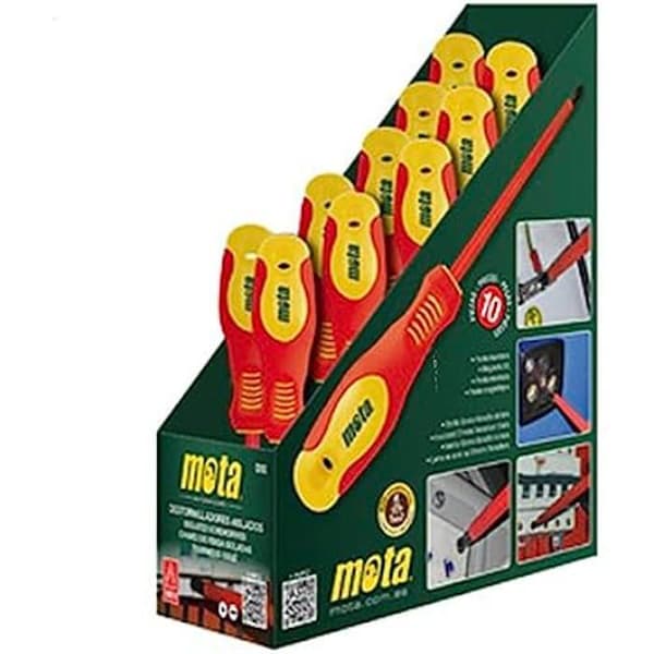 Exposant av 10 isolerade skruvmejslar - EDM - DIX - Stål och plast - Svart färg
