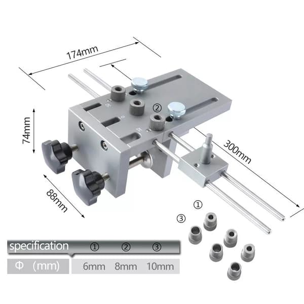 Wood Dowelling Jig Kit, Kernebor Design, Tilpasselige Funktioner, Ideel til Træboring