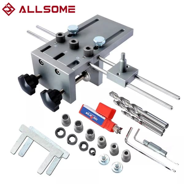 Wood Dowelling Jig Kit, Kernebor Design, Tilpasselige Funktioner, Ideel til Træboring