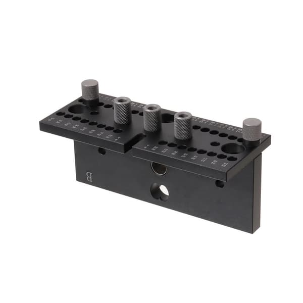 Träbearbetning Dowel Jig, Justerbar Tjocklek 15-30,5 mm, Inkluderar Borrbussningar,Svart hål stans