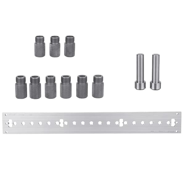 Træbearbejdnings Dowel Jig, Justerbar Tykkelse 15-30,5 mm, Inkluderer Boremuffer,Silver Board