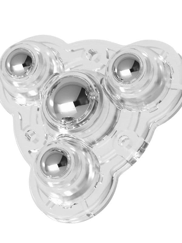 INF 16 stk. Selvklæbende Drejelige Hjul, 3+1 Stålkugler, Transparent, 300 kg Kapacitet (4-pak)