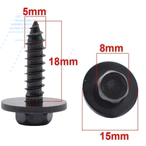 INF 100PCS 4.8x19mm Kuusiokoloiset Itseporautuvat Ruuvit Auton Modifiointiin