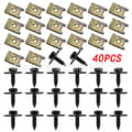 Miniatyrbilde 2 av 4: INF 40 STK. Klips og fester til bilbekledning - 20 metallklips og 20 skruer