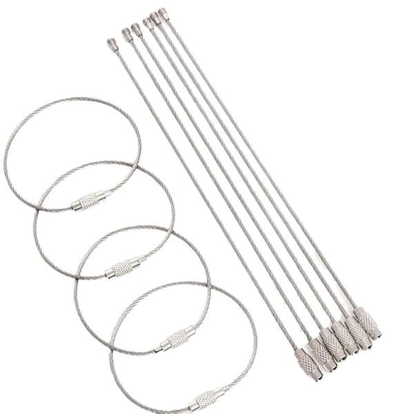 INF Nyckelring i rostfritt stål, 10-pack - Slitstark nyckelring med vajer
