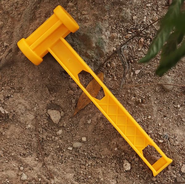 INF 2-pakning plasttelt Stakes Hammer, lett og bærbar (gul)