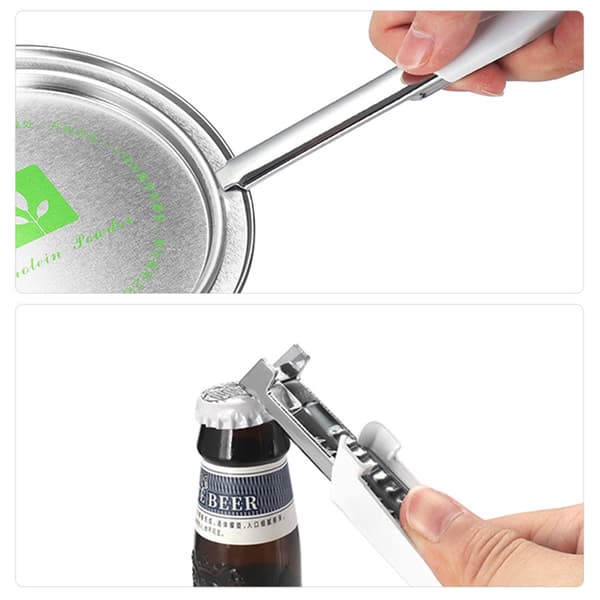 INF Multifunktionel dåseåbner i rustfrit stål - Manuel glas- og flaskeåbner