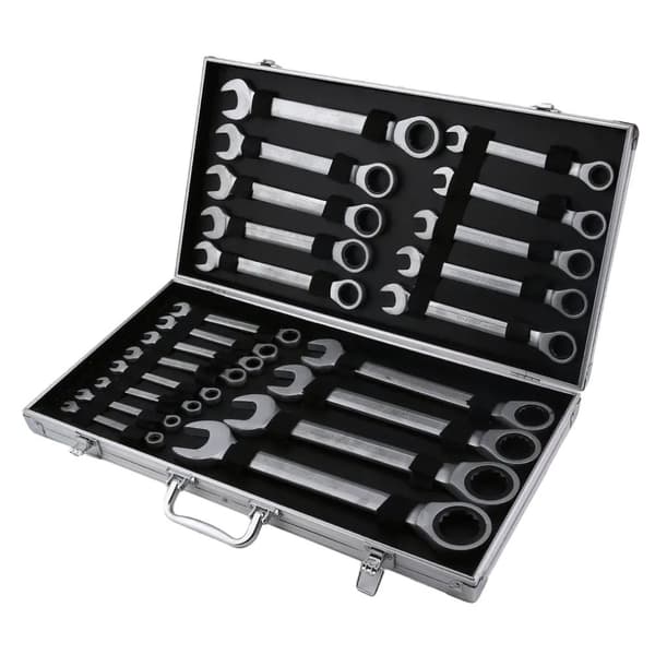 Rattaat Wrench -sarja, kromivanadiiniteräs, 6-32 mm kokoalue,Hopea