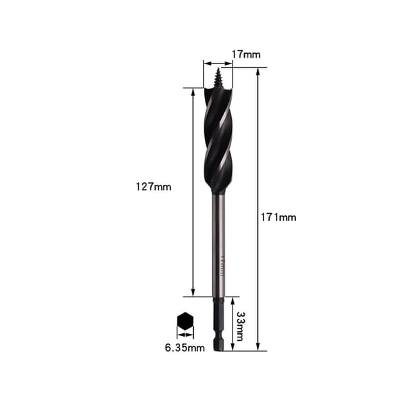 INF Forstnerbor med fire spor og fire skjær for trebearbeiding 17 mm