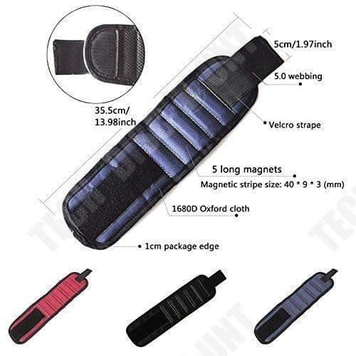 TD® magnetiskt armband 10 kraftfulla magneter för att hålla verktyg, skruvmejslar, spikar, muttrar - DIY-tillbehör
