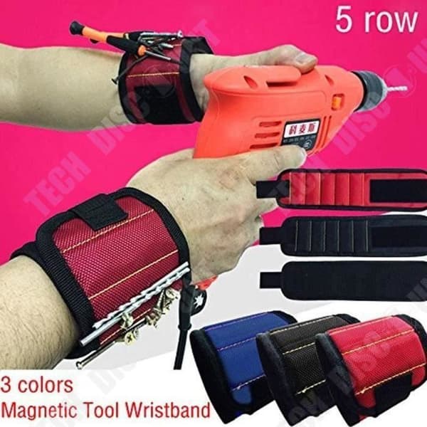 TD® magnetiskt armband 10 kraftfulla magneter för att hålla verktyg, skruvmejslar, spikar, muttrar - DIY-tillbehör