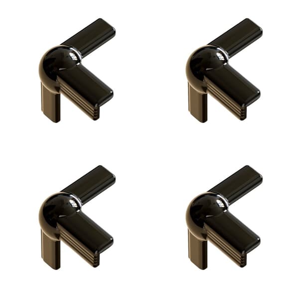 INF Svart T-Formad Krockkudde Anti-Kollisionshörnskydd (4-Pack)