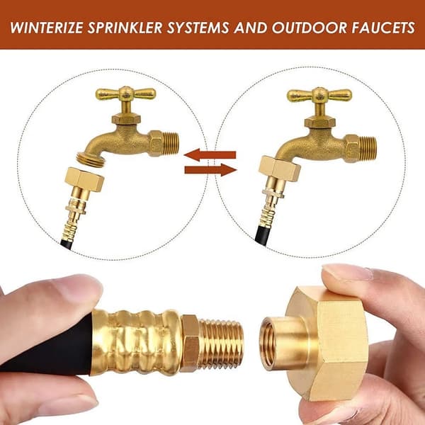 INF RV Vinterklargørings Blowout Adapter Kit med Afspærringsventil