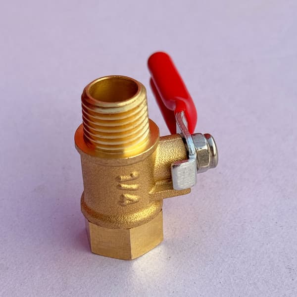 INF Mini messingkuglehane 1/4 NPT han- og hungevind guld