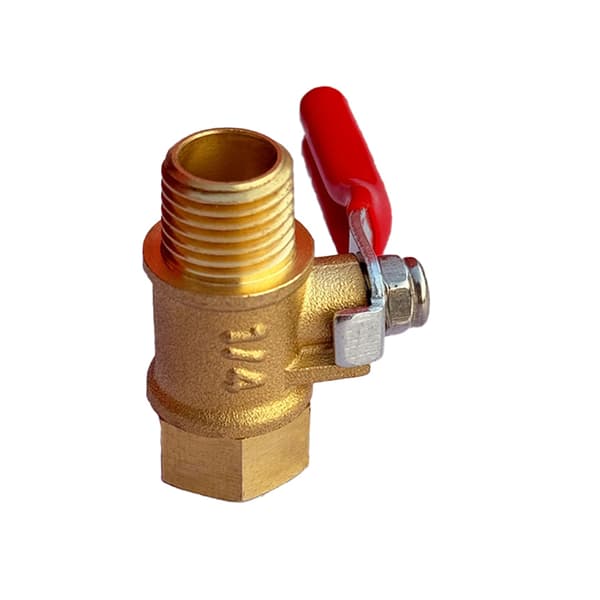 INF Mini messingkuglehane 1/4 NPT han- og hungevind guld