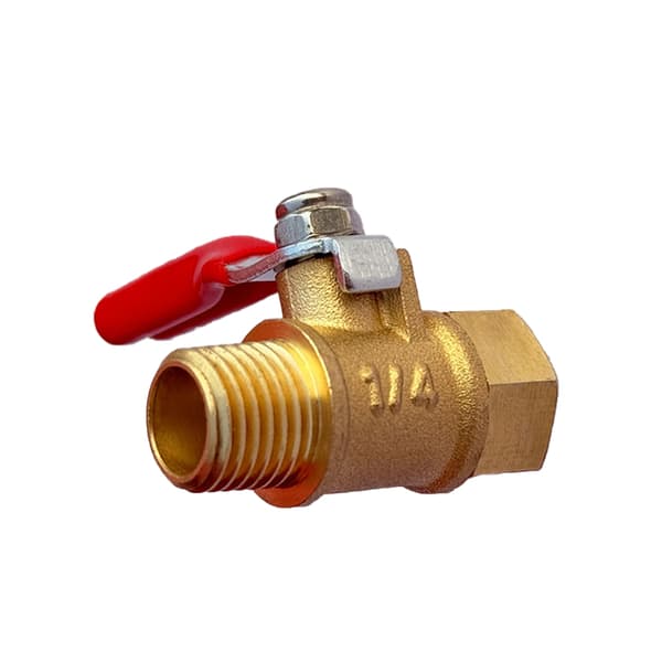 INF Mini messingkuglehane 1/4 NPT han- og hungevind guld