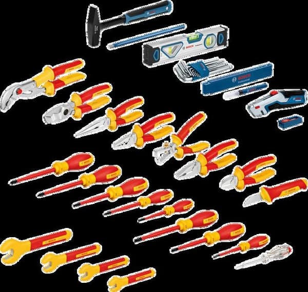 Set med handverktyg - BOSCH PROFESSIONAL - 37 delar - 21 VDE-verktyg - Ergonomisk - Praktisk