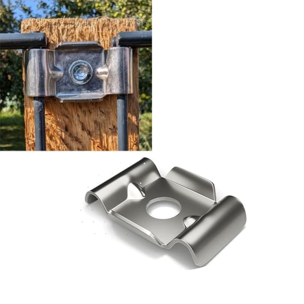 INF 304 Rustfrit Stål Dobbelt Stang Måtte Hegn Beslag - 10 Stk
