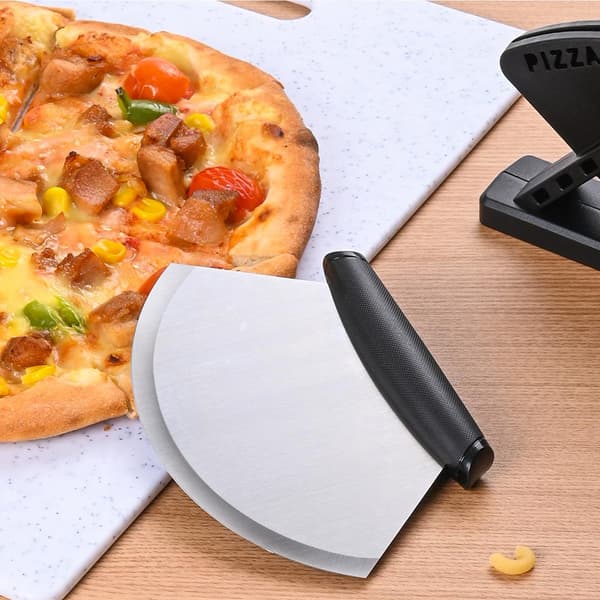 INF Stående Pizzaskærer - Rustfrit stålblad - Sort